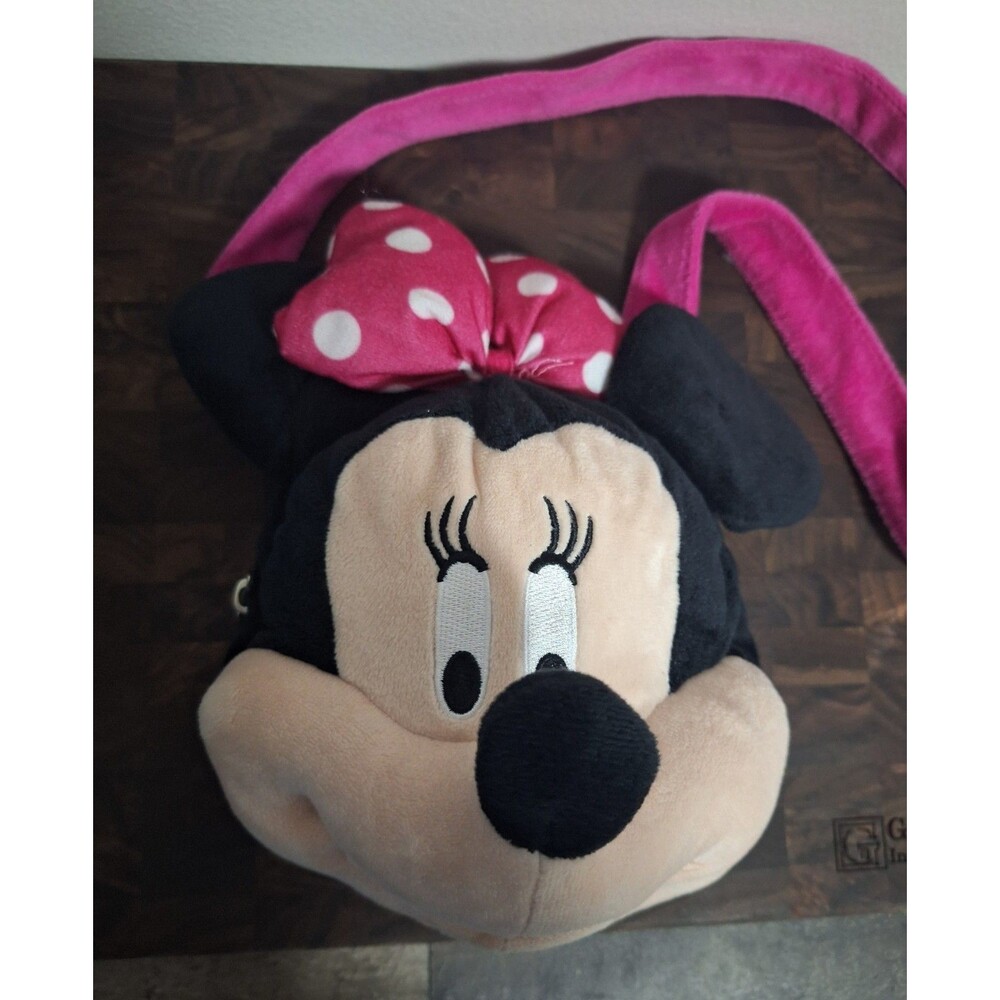 Disney Minnie Mouse Plush Purse Crossbody‎ Bag Grupo Ruz Pink Velvet Strap 2020